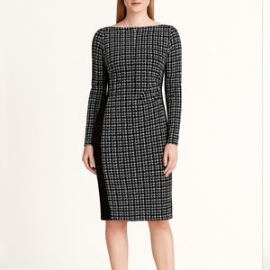 LAUREN Ralph Lauren Houndstooth Jersey Ruched Dress